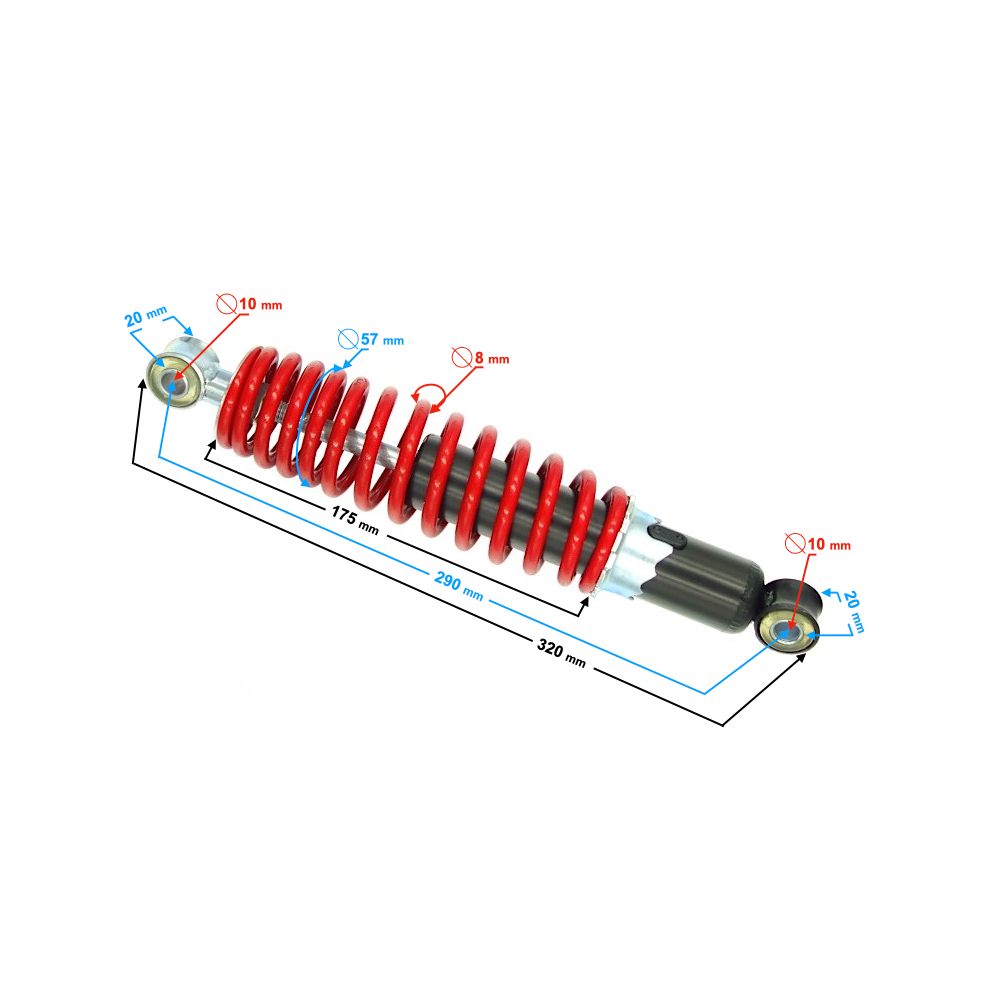 Amortizatorius ATV 110 raudonas