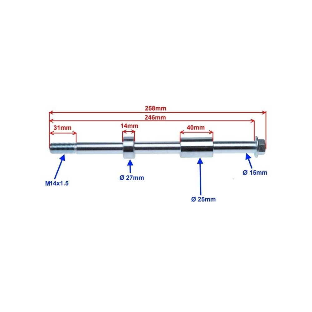 Ašis 15mm x 246mm