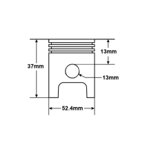 Cilindro kmpl. ATV 110 52.4mm pin 13