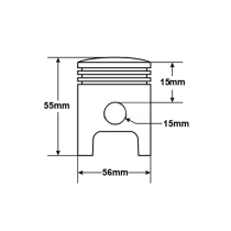 Cilindro kmpl ATV 125 CG 56mm pin 15mm