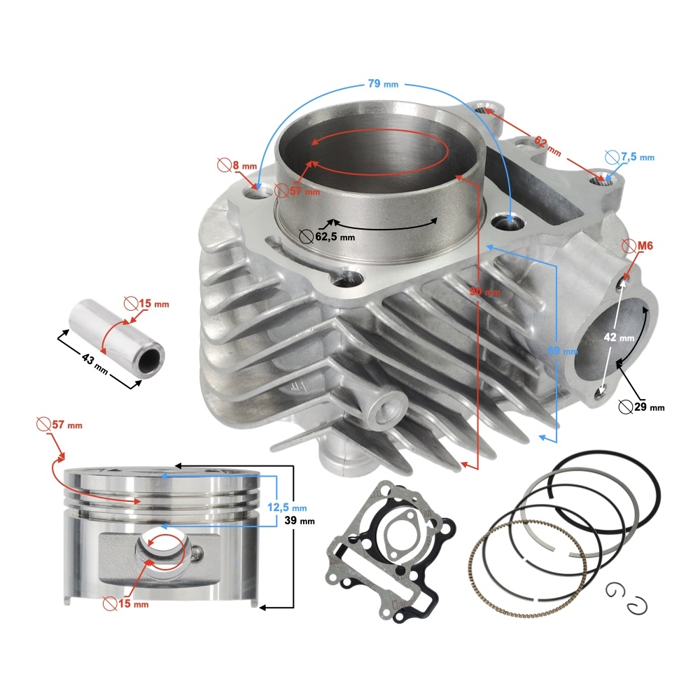 Cilindro kmpl 4T 150cc 1P52QMI